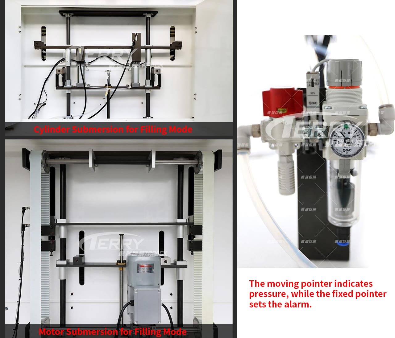 cyliner or motor submersion filling on anti-corrosion gravity liquid filling machine