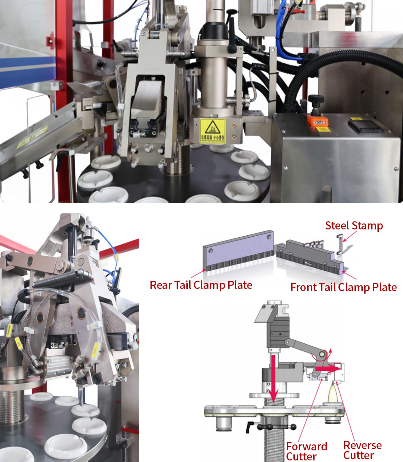 hot air end sealing for tube filling and sealing machine