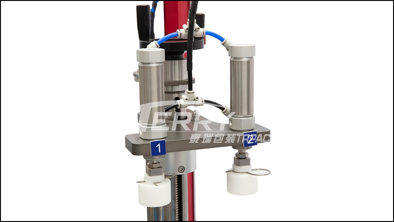 pneumatic pressure to push the inner plug or inner gasket for intergrated rotary filling and capping machine