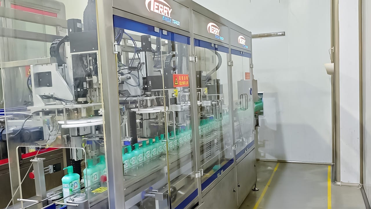 Six-Head Gear Pump Attached To The Filling Machine; Insertion-Type Pump Cover Capping Machine Project Site (1)